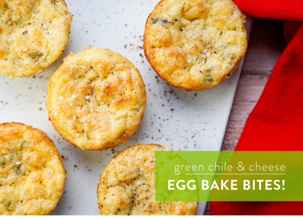 Newsletter Recipes - Green Chile & Cheese Egg Bake Bites