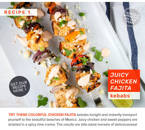 Newsletter Recipes - Juicy Chicken Fajita Kebabs