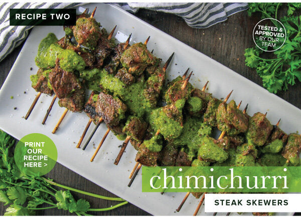 Newsletter Recipes - Chimichurrri Steak Skewers