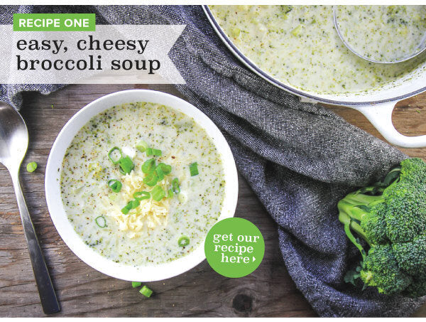 Newsletter Recipes - Easy Cheesy Broccoli Soup