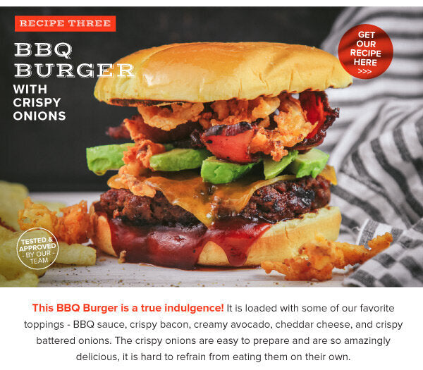 Newsletter Recipes - BBQ Burger with Crispy Onions