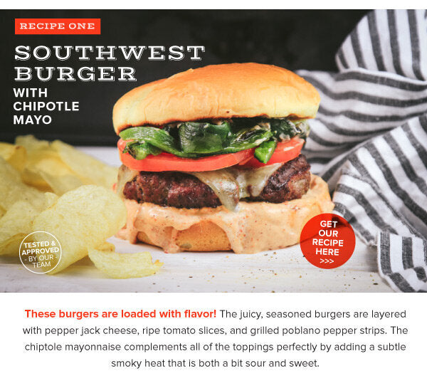 Newsletter Recipes - Southwest Burger with Chipotle Mayo