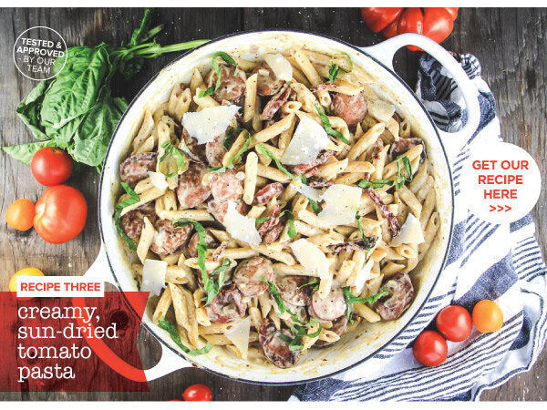 Newsletter Recipes - Creamy, Oven Sun-Dried Tomato Pasta