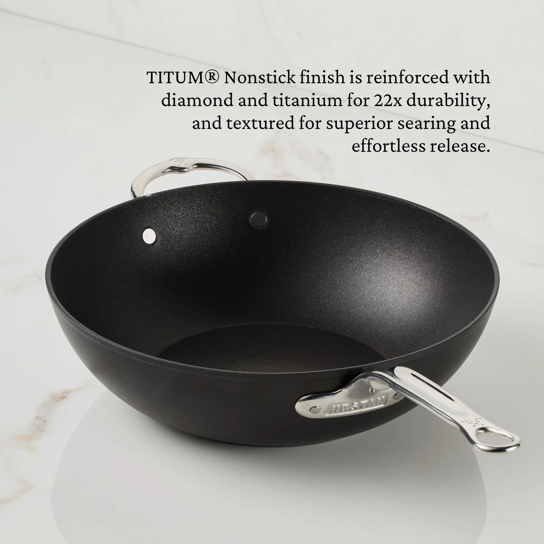 Hestan TITUM® Fusion™ 12.5" Nonstick Wok with Dome Lid | Professional Stir-Fry Pan