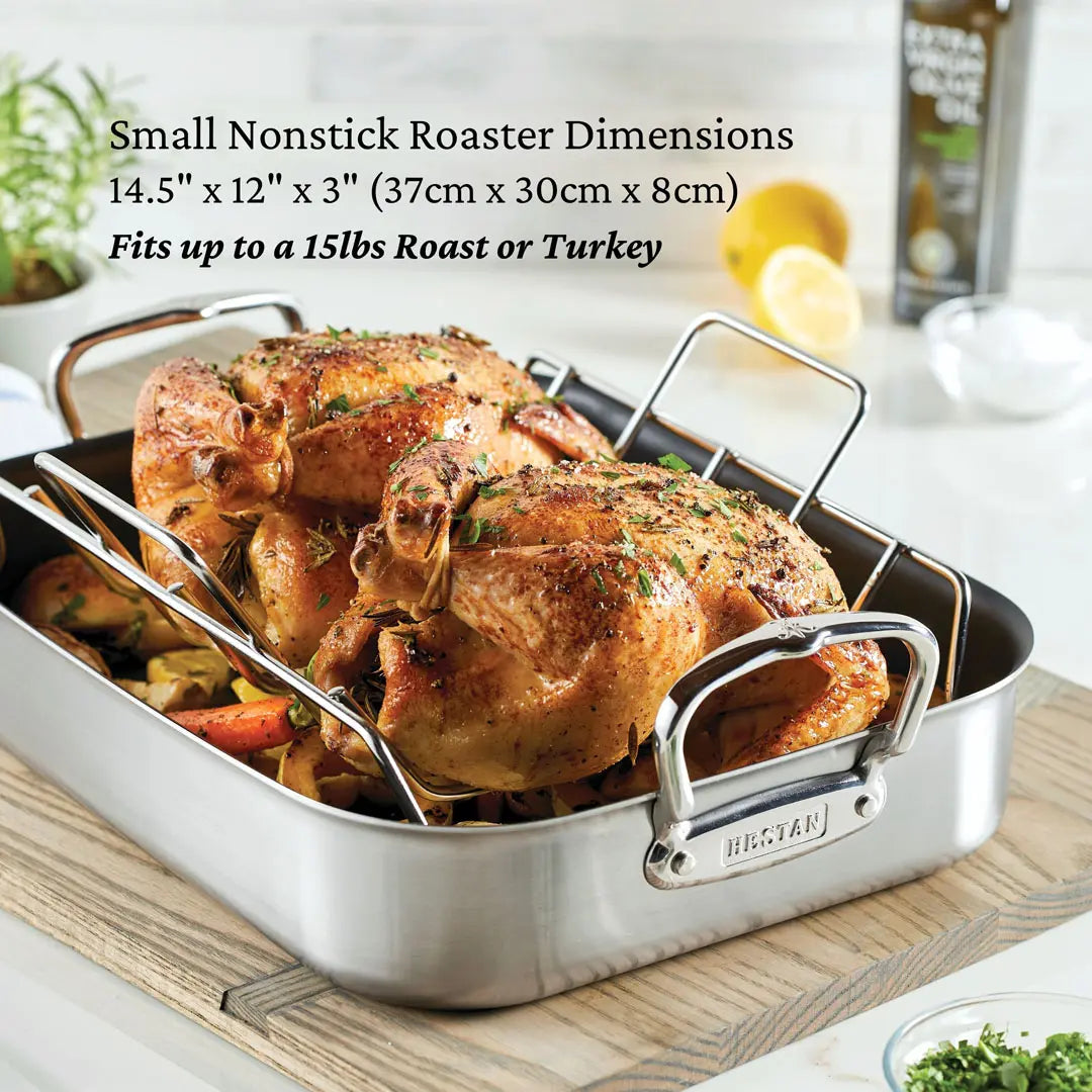 Hestan Provisions Nonstick Roaster with Stainless Steel Tension Rack | Small