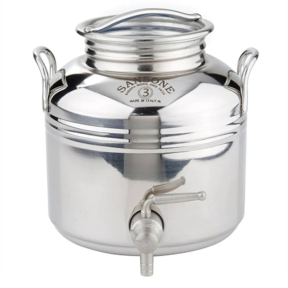 Sansone 3 Liter Italian Stainless Steel Fusti & Stand