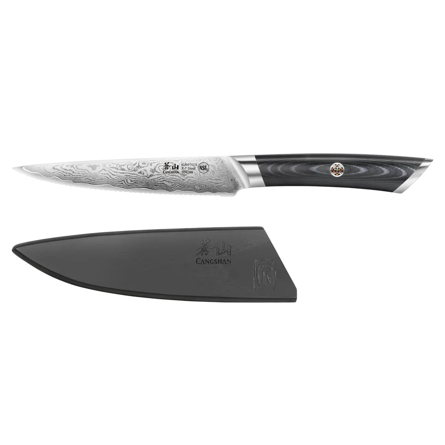 Cangshan KURO Serrated Utility Knife | 5 Inch
