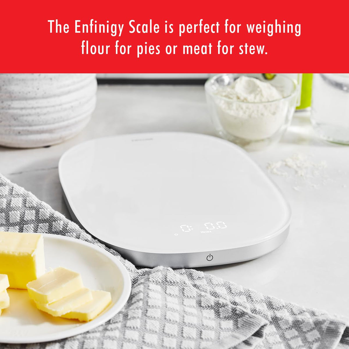 ZWILLING Enfinigy Digital Kitchen Food Scale | Rechargeable, 22lb Capacity