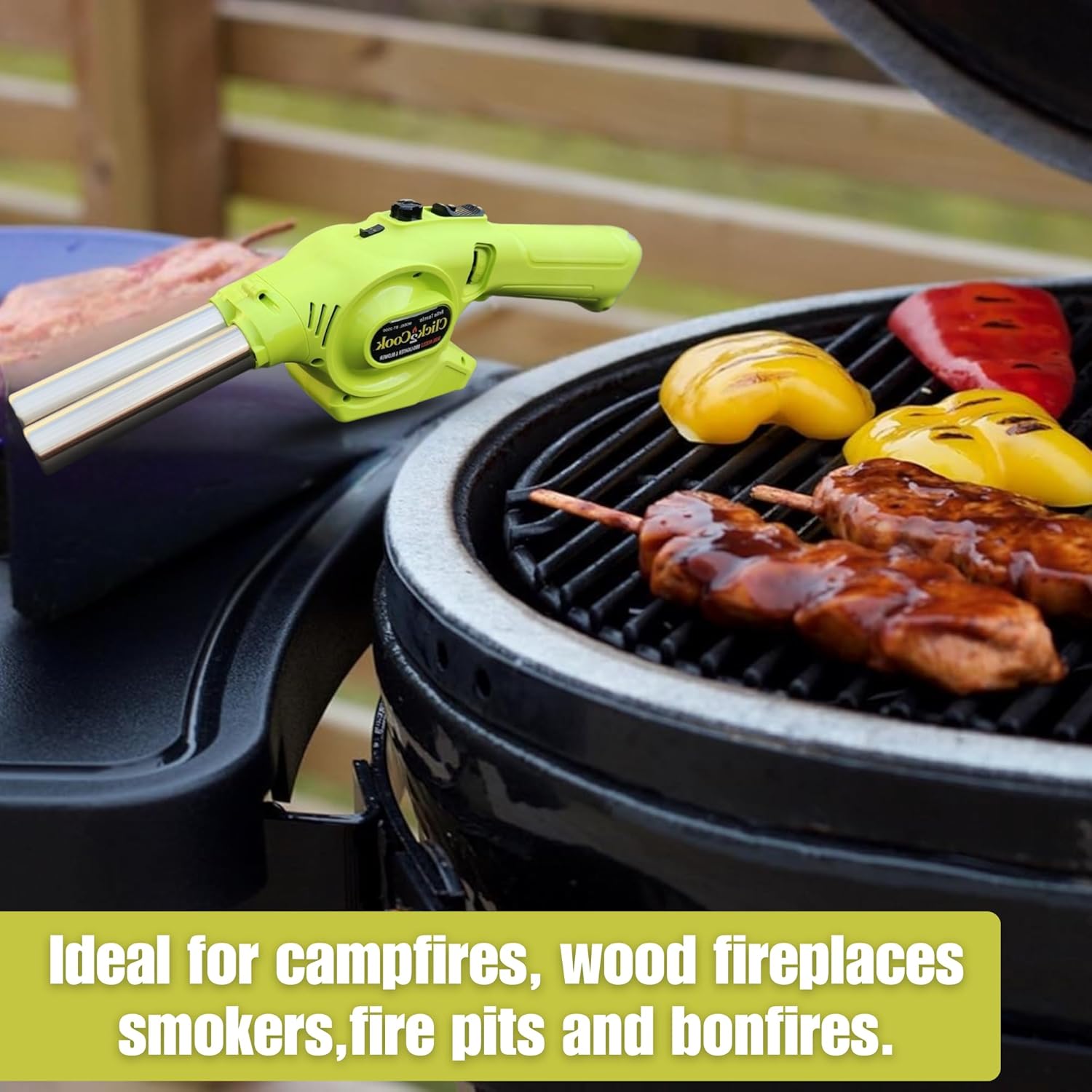 Click2Cook Dual Nozzle BBQ Lighter & Blower | 2-in-1 Butane Torch and Fire Starter