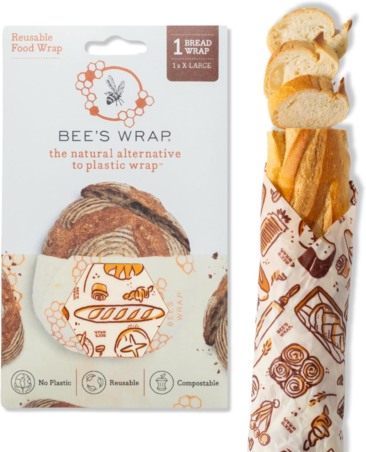 Bee’s Wrap XL Reusable Beeswax Food Wrap | 17 In x 23 In | Bakery Lane
