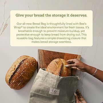 Bee's Wrap Reusable Beeswax Bread Bag | 15 In x 12 In
