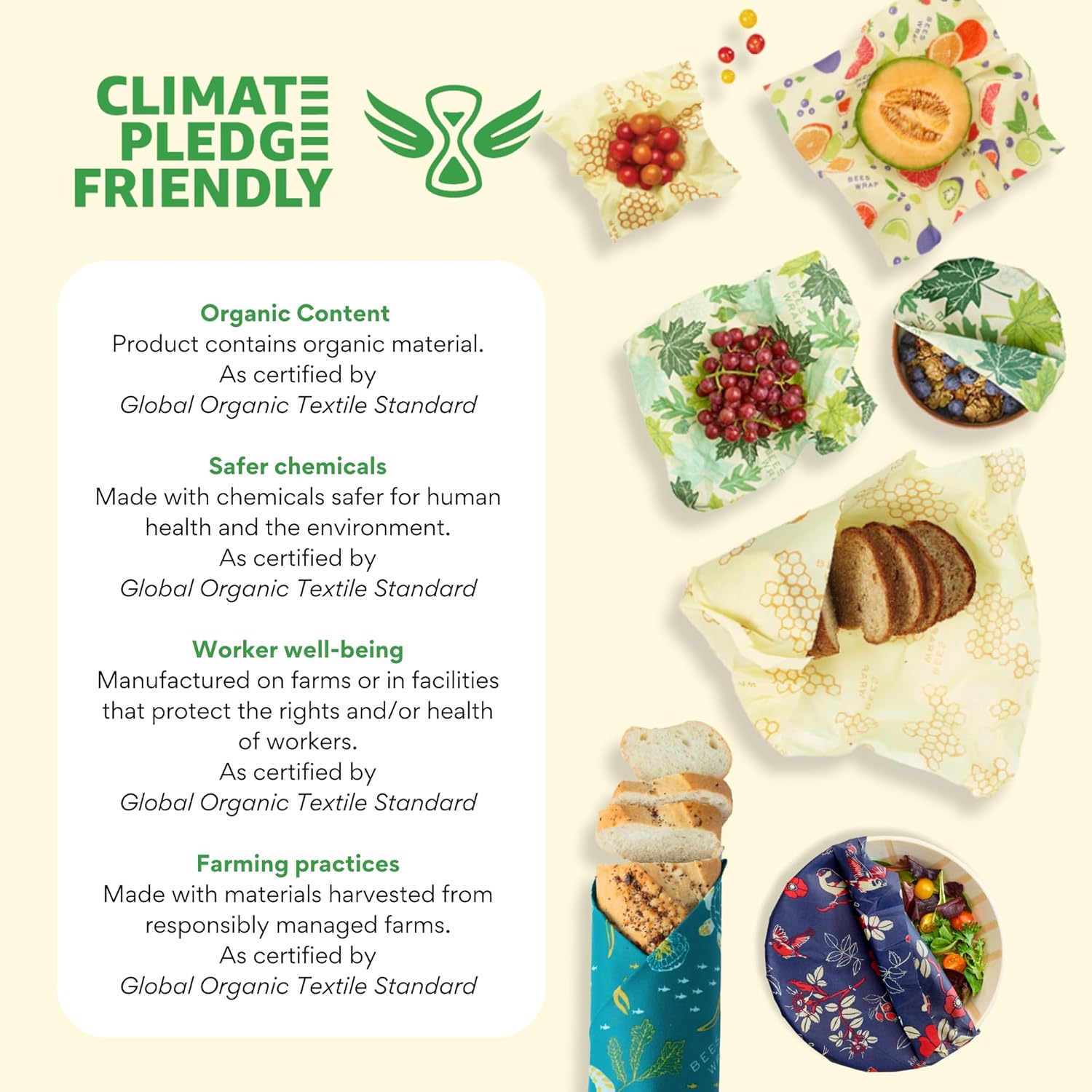 Bee’s Wrap XL Reusable Beeswax Food Wrap | 17 In x 23 In | Bakery Lane