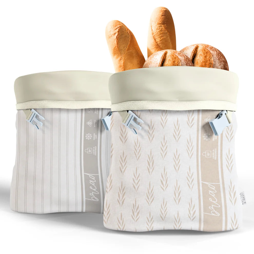 Reusable Beeswax Lined Bread Bags | Set of 2