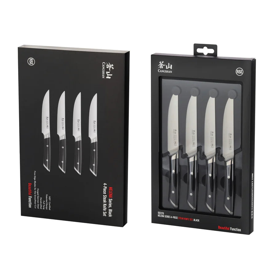Cangshan HELENA Steak Knife Set | 4 Piece Black