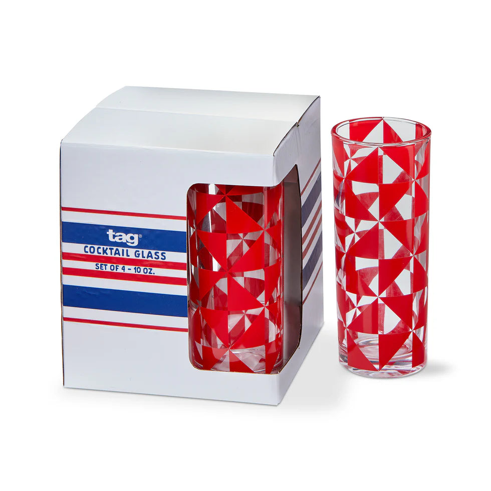 TAG Pinwheel Drink Glass | Set of 4