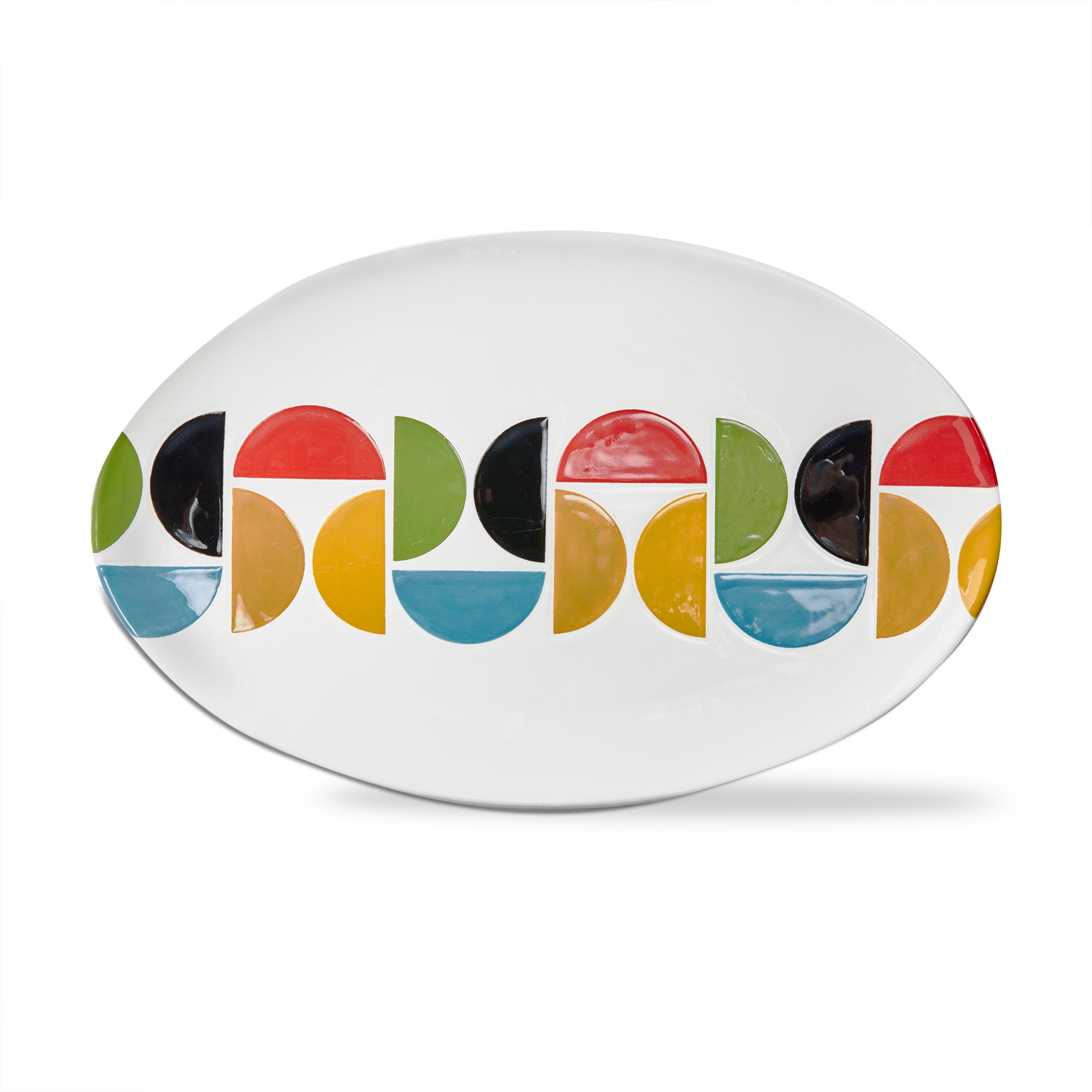Knoll Oval Platter | Hand‑Painted Mid‑Century Modern Serveware