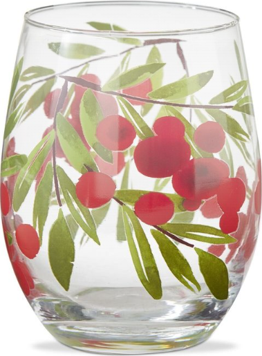 TAG Sprig Highball Glasses Set of 4 | Etched Botanical Glassware