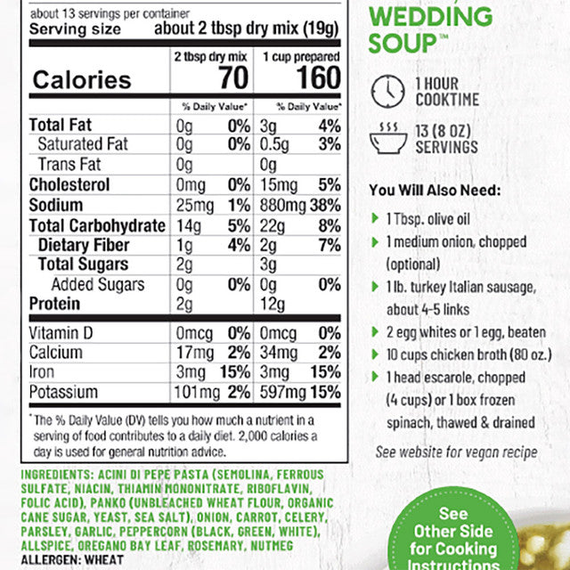 Frontier Soups Little Italy Wedding Soup Mix
