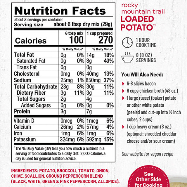 Frontier Soups Rocky Mountain Trail Loaded Potato Soup Mix
