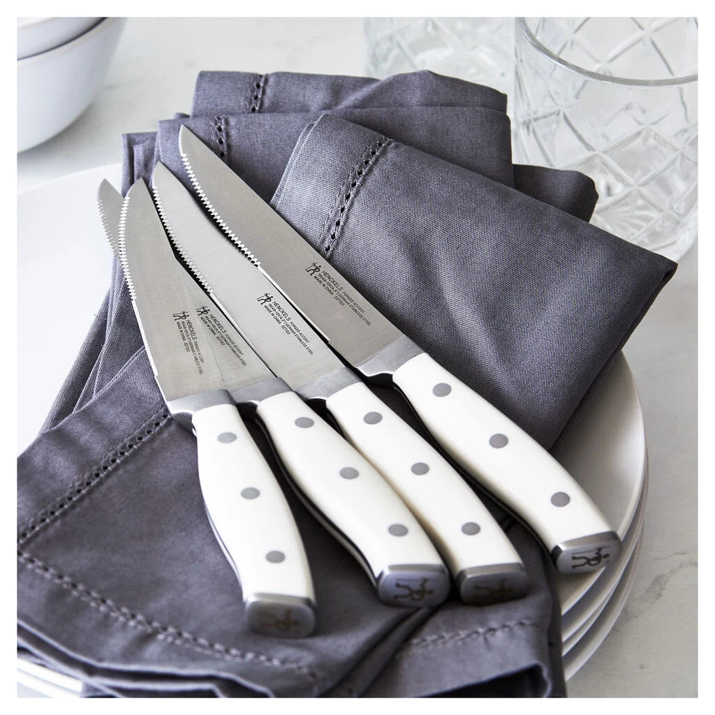 Henckels Forged Accent 4 Piece Steak Knife Set | White