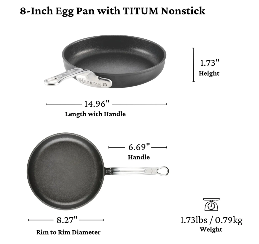 Hestan TITUM® Fusion™ 8" Egg Pan | Professional Nonstick Omelet Pan