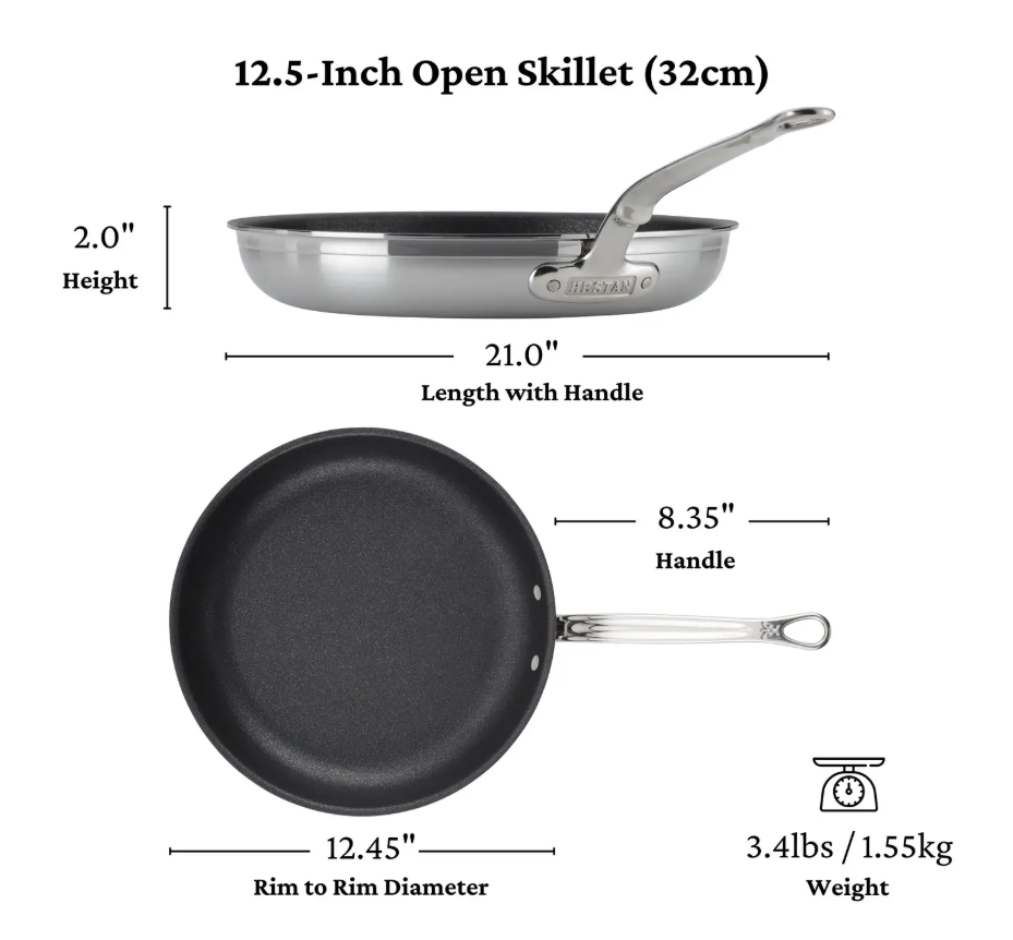 Hestan ProBond® Forged™ 12.5" Nonstick Skillet | Professional Forged Aluminum Frying Pan disc