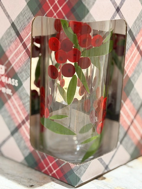 TAG Sprig Highball Glasses Set of 4 | Etched Botanical Glassware