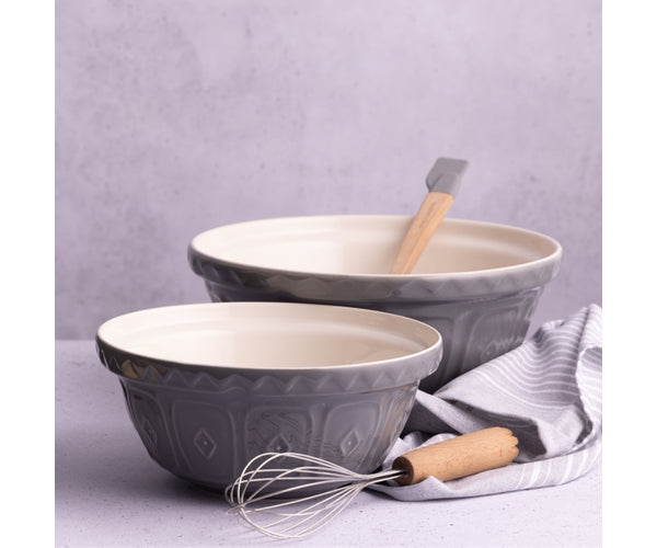 Mason Cash Mixing Bowl Grey 11.5" & 9.5" | Set of 2