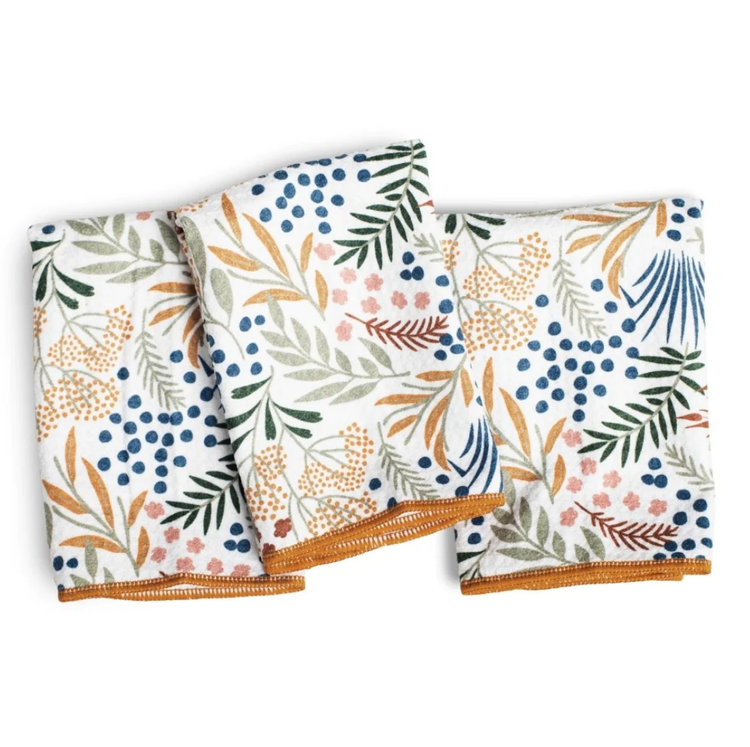 Anywhere Mini Towel – Inca Floral | Ultra-Absorbent Recycled Kitchen & Hand Towel | Set of 3
