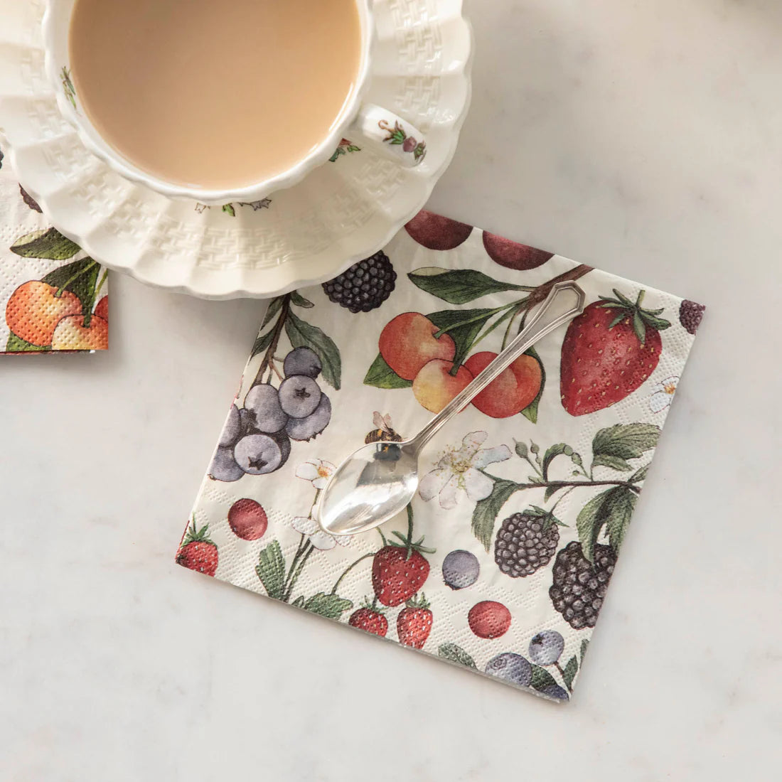 Hester & Cook Wild Berry Cocktail Napkins | 20 Count Premium Paper Napkins