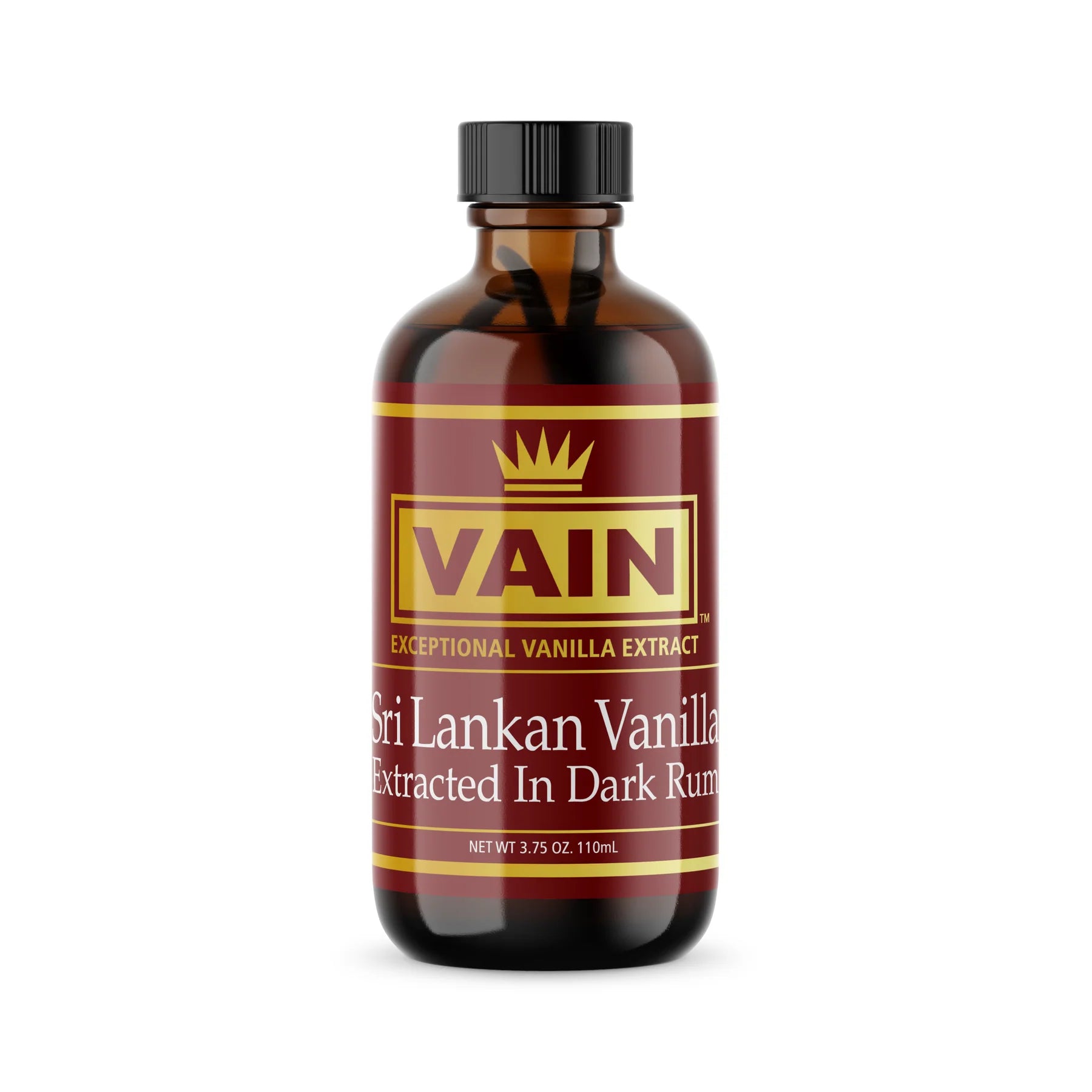 Sri Lankan Vanilla Extracted in Dark Rum | 3.75 oz.