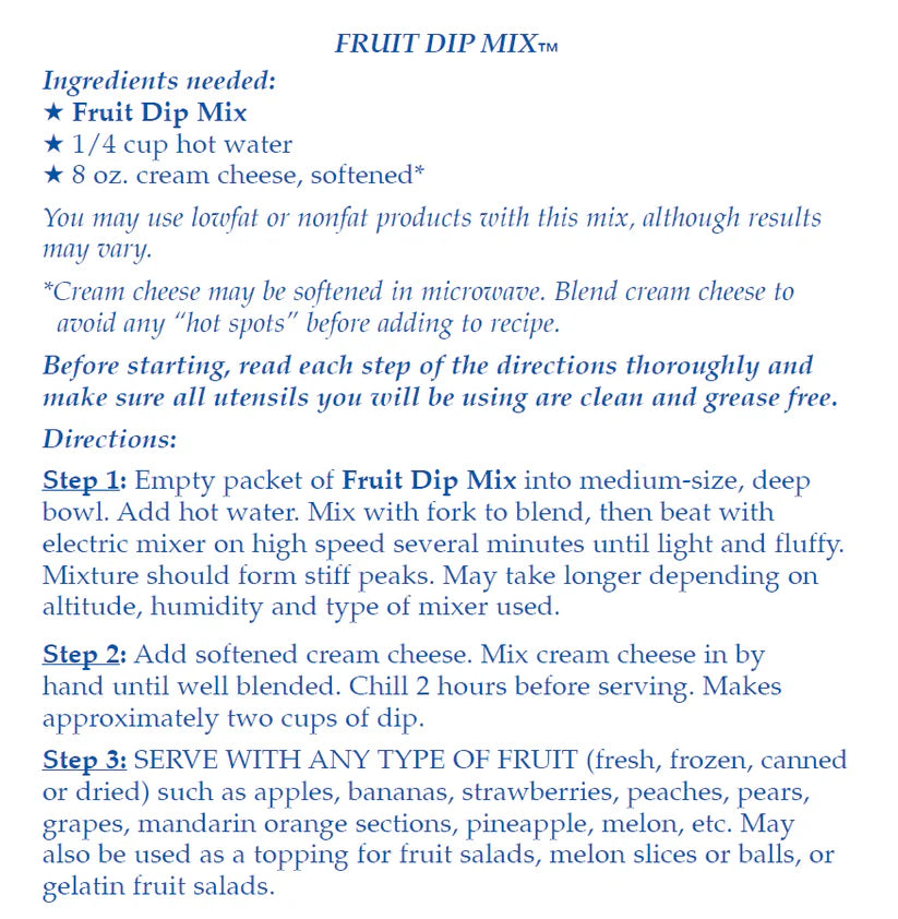 Fruit Dip Mix