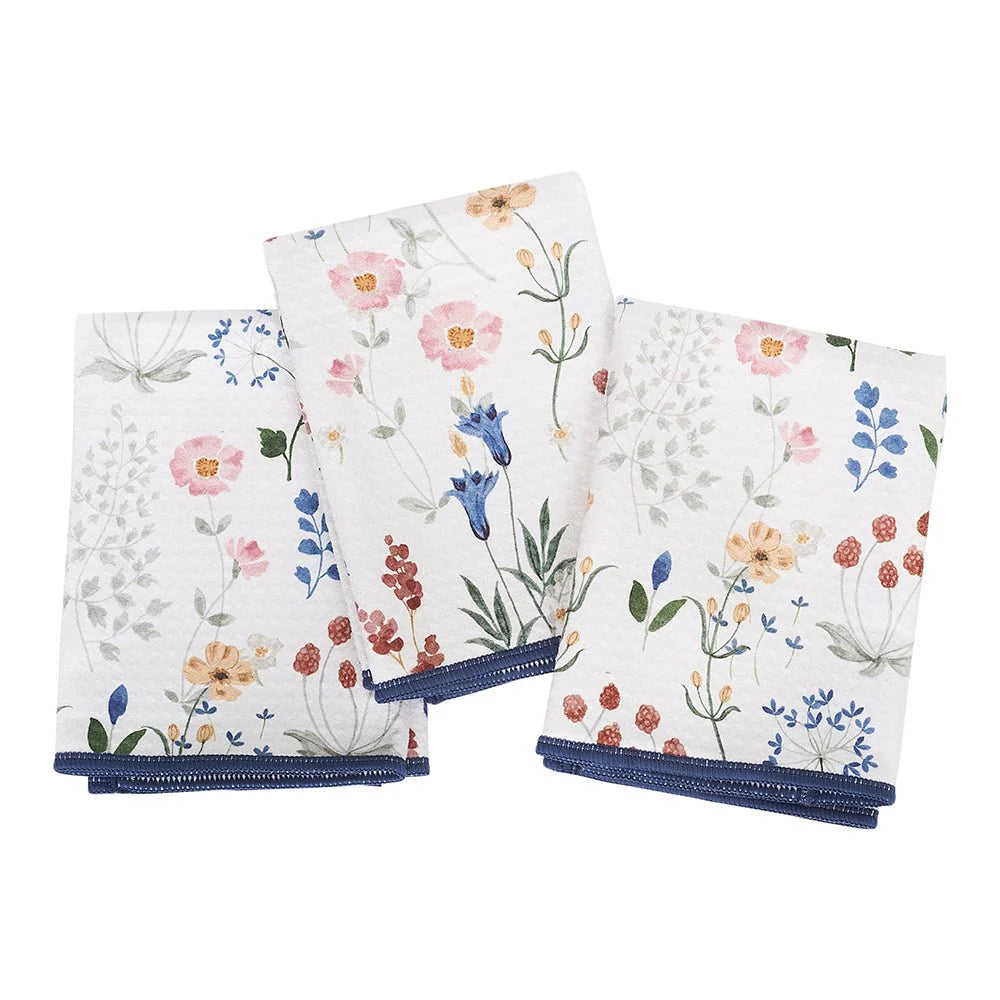 Mighty Mini Towel Set (Set of 3) – Serenity Floral | Reusable Eco‑Friendly Cleaning Cloths
