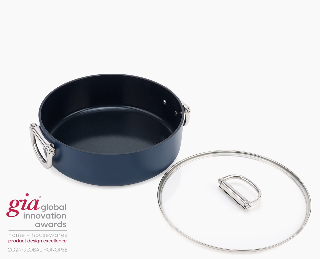 Joseph Joseph Space Non-Stick Shallow Casserole Pan with Lid | 5 Qt