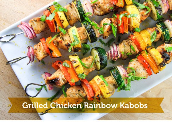 Newsletter Recipes - Grilled Chicken Rainbow Kabobs
