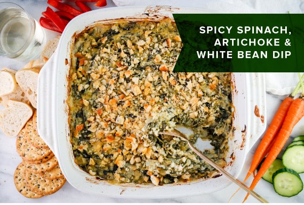 Newsletter Recipes - Spinach, Artichoke and White Bean Dip