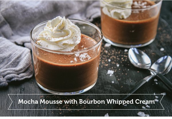 Newsletter Recipes - Mocha Mousse with Bourbon Whipped Cream