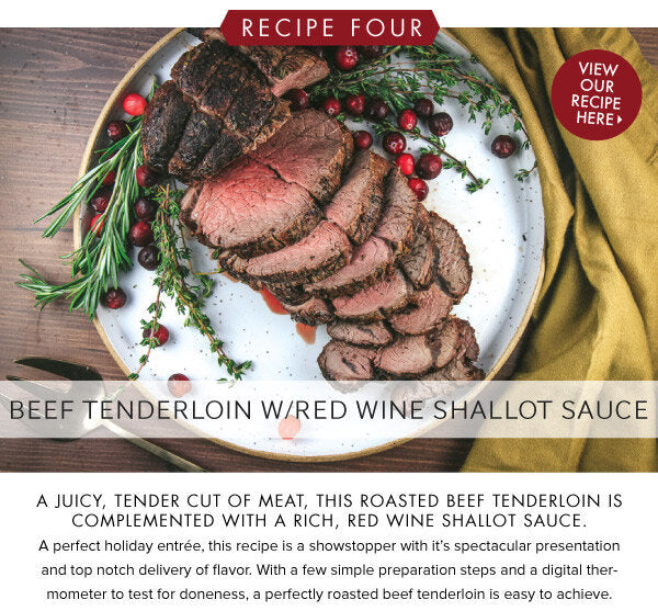 Newsletter Recipes - Beef Tenderloin with Red Wine Shallot Sauce