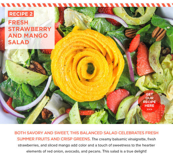 Newsletter Recipes - Fresh Strawberry and Mango Salad and Creamy Balsamic Dressing