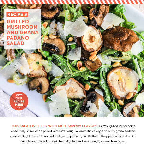 Newsletter Recipes - Grilled Mushroom and Grana Padano Salad
