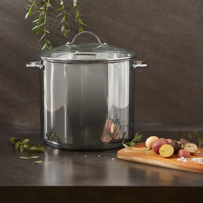 Stainless Steel Covered Stock Pot | 12 qt