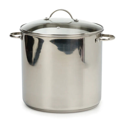 Stainless Steel Covered Stock Pot | 16 qt