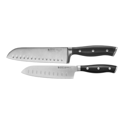 Henckels 2 Piece Forged Santoku Knife Set | Black
