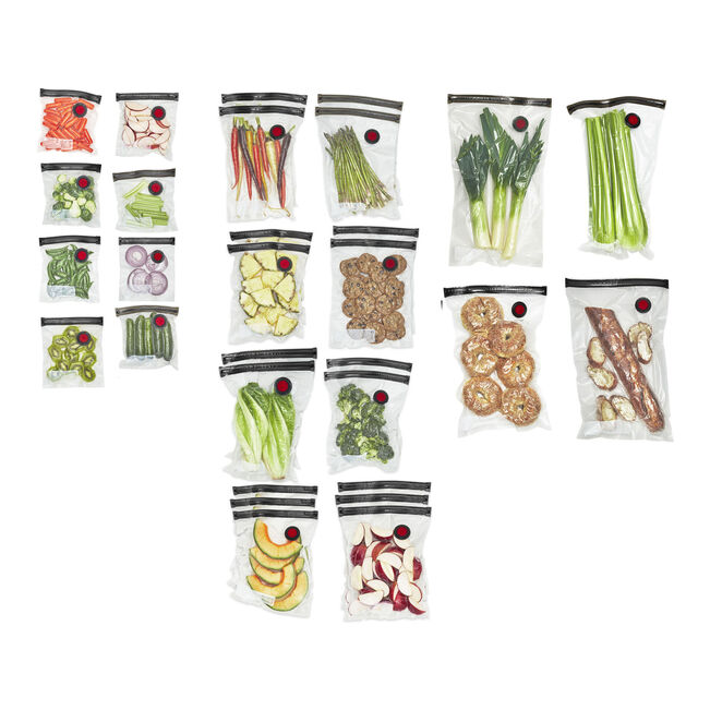 ZWILLING Fresh & Save S/M/L 30-Piece Vacuum Bag Set | Reusable Food Storage & Meal Prep Bag