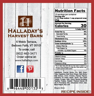 Halladay's Havest Barn Farmhouse Barley Veg Stew Mix ngf