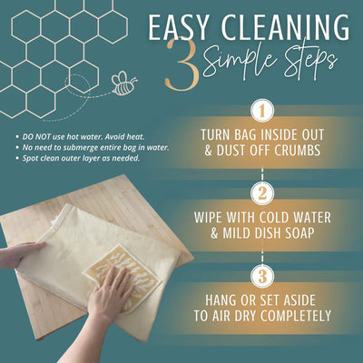 Reusable Beeswax Lined Bread Bags | Set of 2