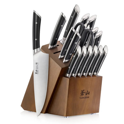 Cangshan HELENA Acacia Block Set | 17 Piece | Black