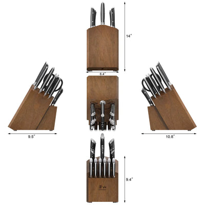 Cangshan HELENA Acacia Block Set | 17 Piece | Black