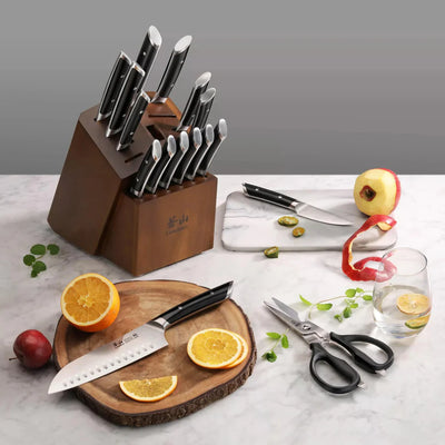 Cangshan HELENA Acacia Block Set | 17 Piece | Black