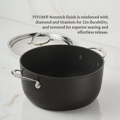 Hestan TITUM® Fusion™ 8-Quart Nonstick Stock Pot with Lid | Professional Large Stockpot